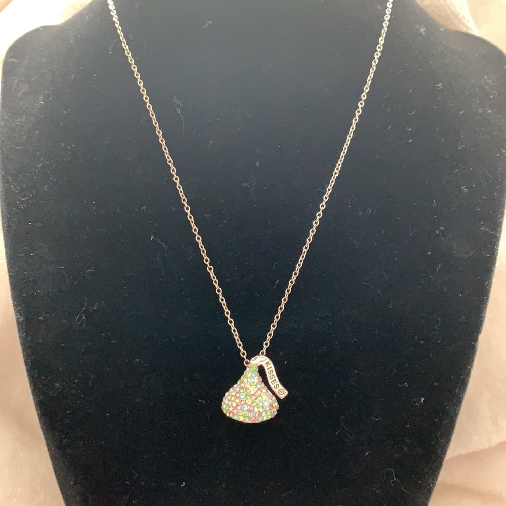 Rainbow Colored Stone Kisses Necklace